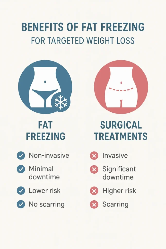 graphic showing the benefits of fat freezing Herefordshire