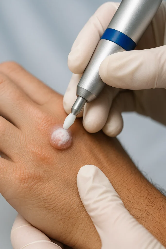 example of wart removal Herefordshire using cryopen