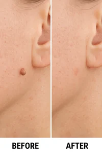 Skin tags removal Herefordshire before and after