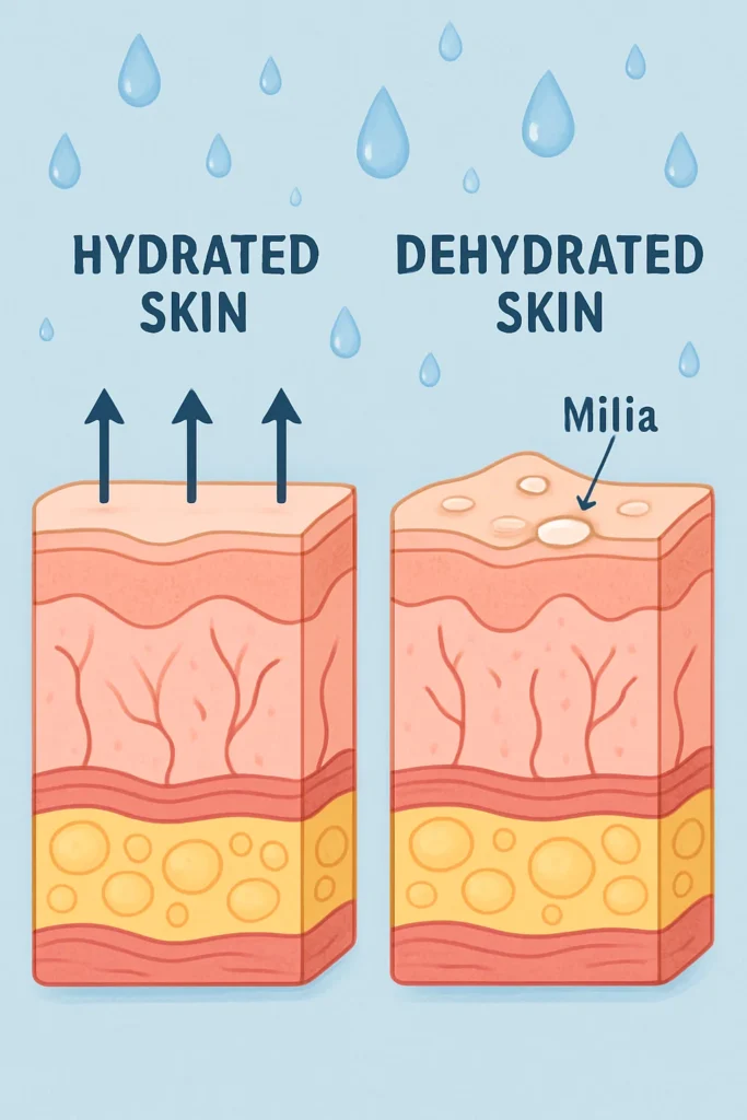 The importance of hydration and milia production Herefordshire
