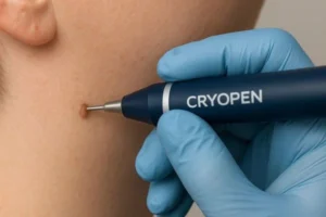 Person receiving skin tag removal Herefordshire